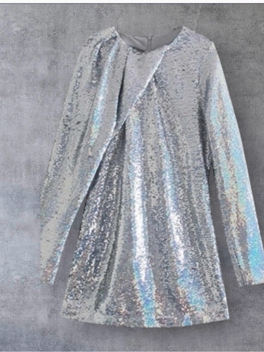 Zara Fully Sequined Draped Women’s Cocktail Dress Size Large